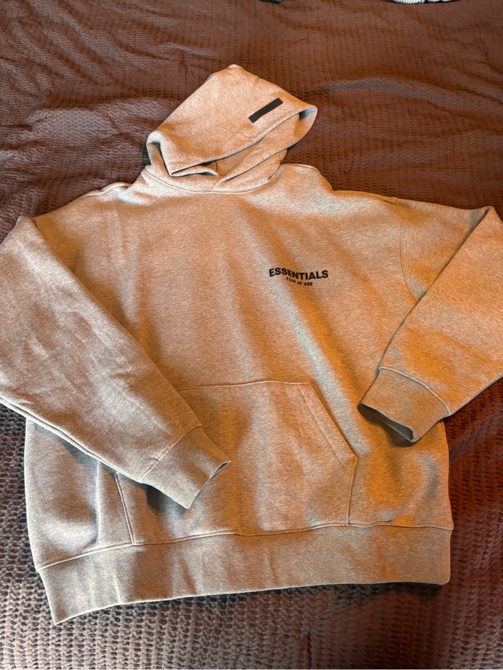 Essentials Men’s Heather Gray Pullover Hoodie with Logo